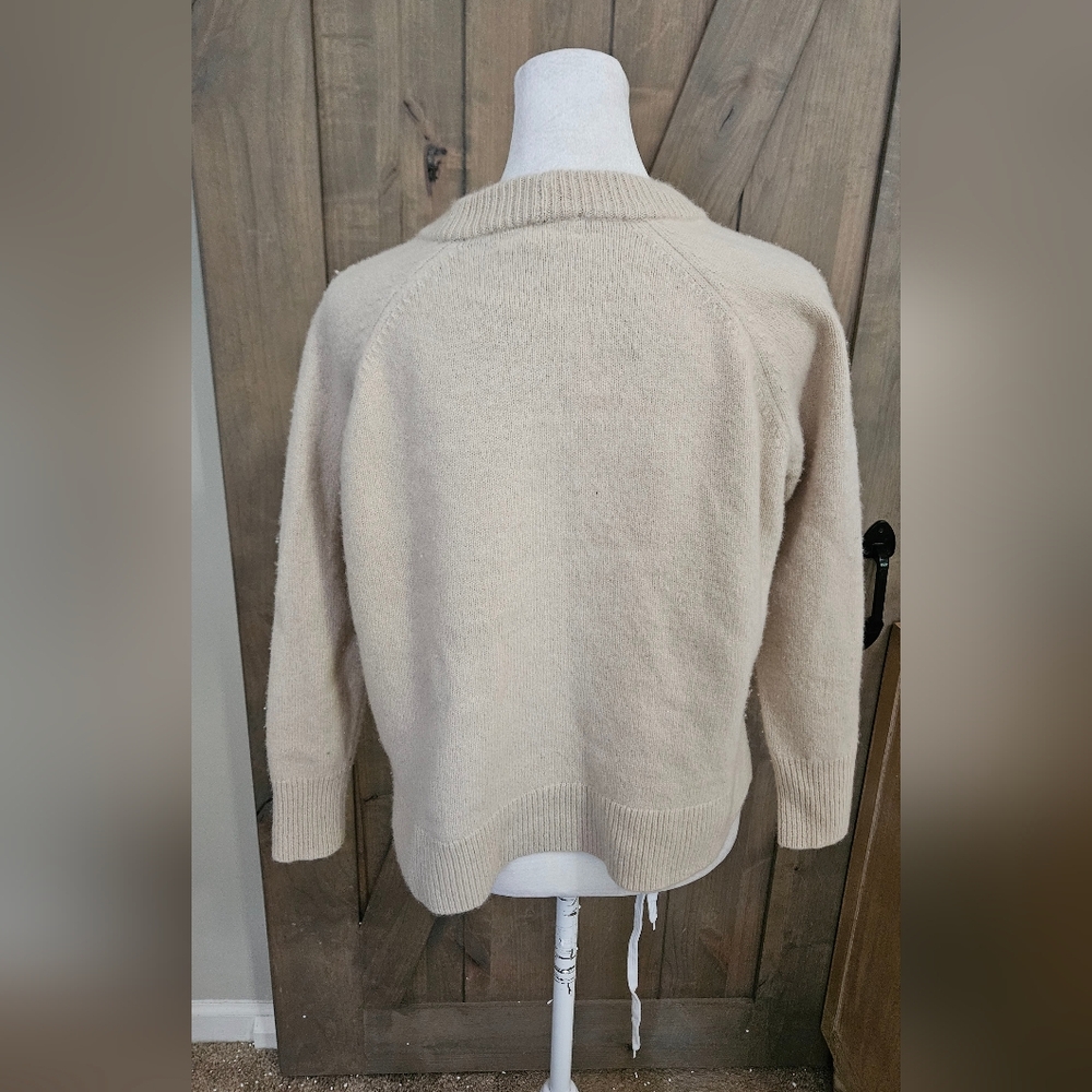 MADEWELL (Re)sourced Cashmere Crewneck Sweater In Heathered Beige. XS - Picture 14 of 15